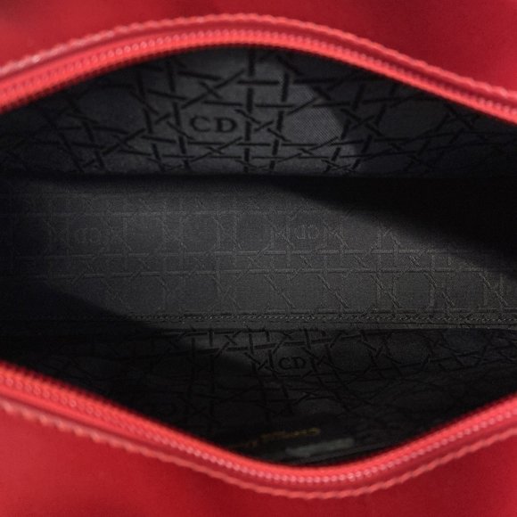 Christian Dior Handbag Cannage Enamel Red Women's - Picture 4 of 16